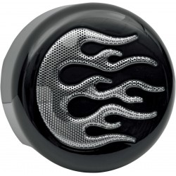 EMBELLECEDOR DRAG SPECIALTIES HORN NEGRO/CROMADO FLAME