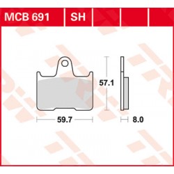 Pastillas de Freno Traseras TRW Orgánicas para Honda Shadow VT750 10-16