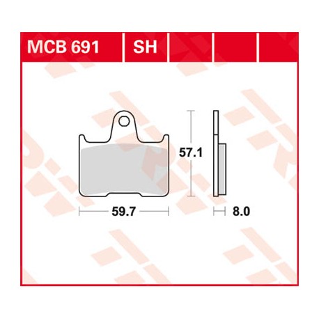 Pastillas de Freno Traseras TRW Orgánicas para Honda Shadow VT750 10-16