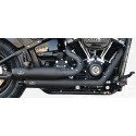 Escapes Homologados MCJ 90mm Big Short 2 en 2 Negros con Sonoridad Ajustable para HD Softail 21-25